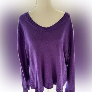 Eileen Fisher Women's Purple Wool Blend Oversized Sweater